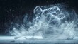 © Damerfie - A dynamic image of an ice hockey player in action, captured with a motion effect that emphasizes speed and intensity on an icy, winter-themed background.