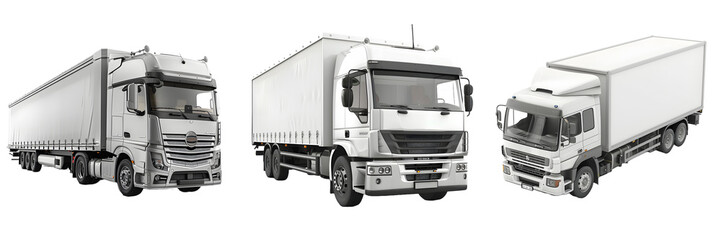 Cargo transport truck isolated on a white background, png