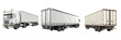 © Loki Studio - Modern white semi truck with cargo container isolated on a white background, png