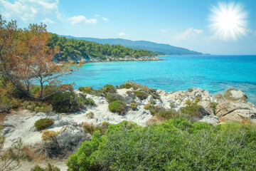 Wall Mural - beautiful sea in greece on nature background