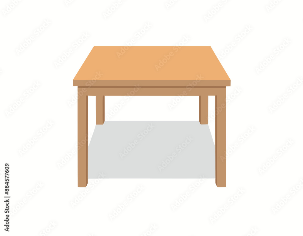 Wooden table on white background. brown simple table sign. table with four legs symbol. flat style. stock illustration
