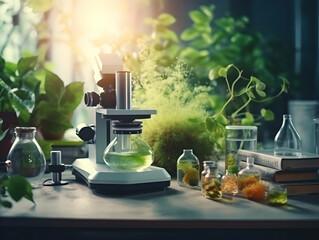 Experimental research on biotechnology and DNA, Smart Farming and Agriculture Innovation Concept, scientific research in the field of biology