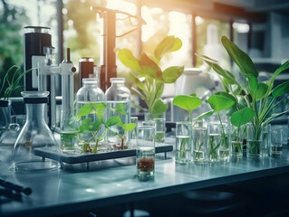 Experimental research on biotechnology and DNA, Smart Farming and Agriculture Innovation Concept, scientific research in the field of biology
