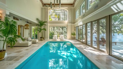 Poster - Indoor Pool with a View