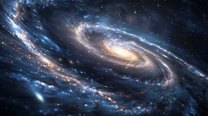 Poster - Spiral Galaxy in Deep Space