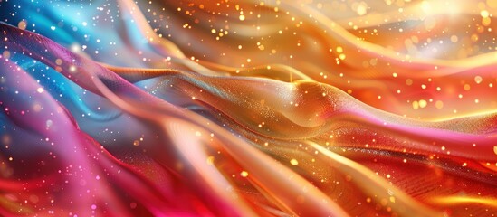 Poster - Abstract Background with Wavy Fabric and Sparkles