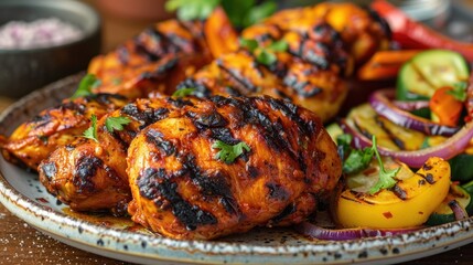 Canvas Print - Grilled Chicken with Vegetables