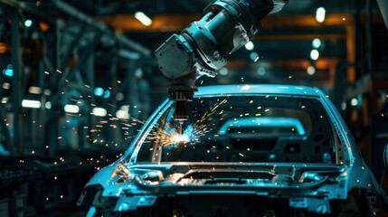 Poster - Robotic Arm Welding a Car