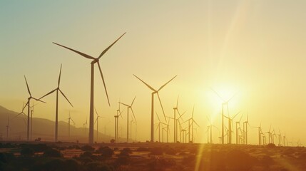 Sticker - Wind Turbines at Sunset