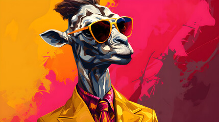 Wall Mural - Cool Giraffe in Sunglasses