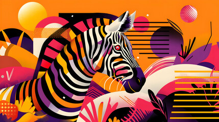 Wall Mural - Zebra Abstract Art