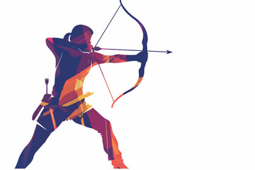 Archer olympic games stock image isolated vector style