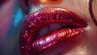 © Sor Ser - Photo of beautiful female lips covered with lipstick in the most fashionable and stylish shades of red and pink