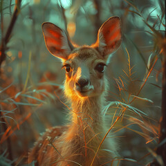 Wall Mural - Cute Baby Deer in Grass