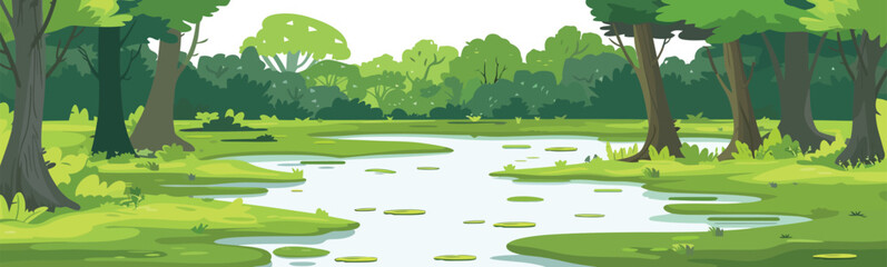 Sticker - swamp isolated vector style