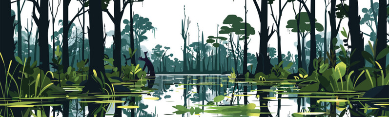 Wall Mural - swamp isolated vector style