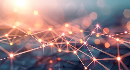 a blurry image of a network of lights and lines with a blurry background