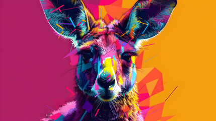 Canvas Print - Abstract Kangaroo Art