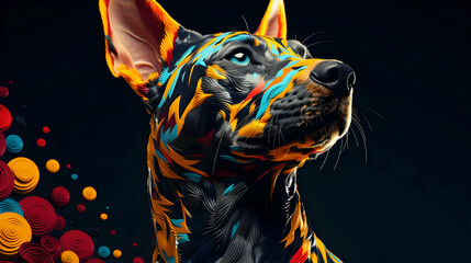 Wall Mural - Colorful Dog Portrait