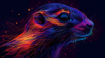 Poster - Neon Animal Portrait