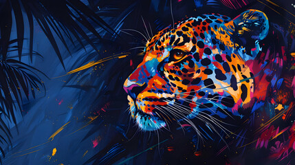 Canvas Print - Colorful Abstract Leopard Art