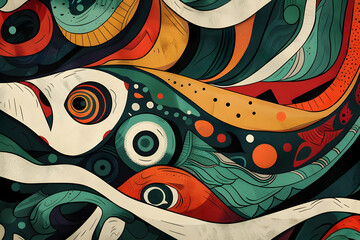 Wall Mural - Abstract Art with Shapes and Colors