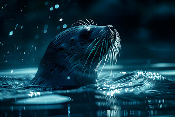 Canvas Print - Seal Emerging from Water