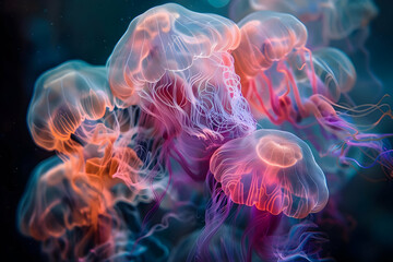 Wall Mural - Vibrant Jellyfish Underwater