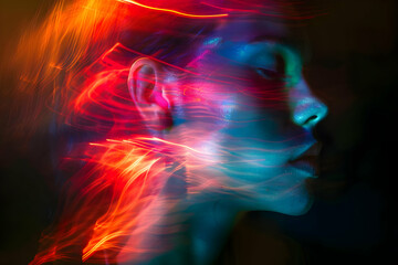 Canvas Print - Neon Light Portrait