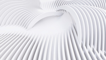 Wall Mural - Abstract Curved Shapes. White Circular Background.