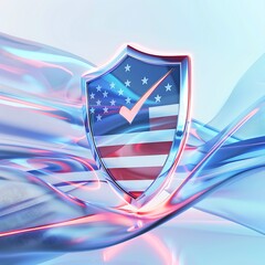 Wall Mural - USA flag with shield concept 