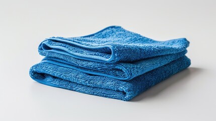 Wall Mural - A pile of blue towels stacked high, perfect for a bathroom or bedroom storage