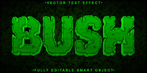 Sticker - Green Bush Vector Editable Text Effect Template