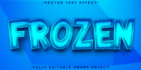 Wall Mural - Ice Frozen Vector Fully Editable Smart Object Text Effect