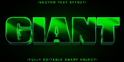 Wall Mural - Cartoon Green Giant Vector Fully Editable Smart Object Text Effect