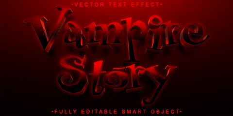 Sticker - Horror Vampire Story Vector Fully Editable Smart Object Text Effect