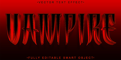 Wall Mural - Horror Vampire Vector Fully Editable Smart Object Text Effect