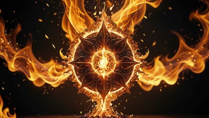 Canvas Print - Flaming Ornate Design.