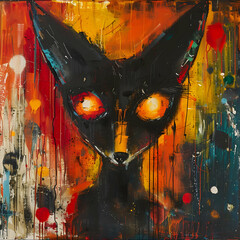 Canvas Print - Abstract Fox Painting