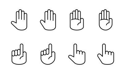 Poster - Hand icon set. hand vector icon, palm,click