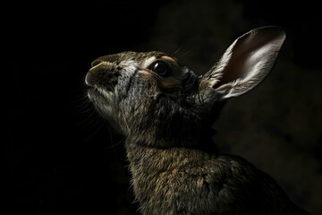 Canvas Print - Close-Up of a Curious Rabbit