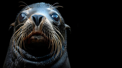 Poster - Close-up of a Sea Lion's Face