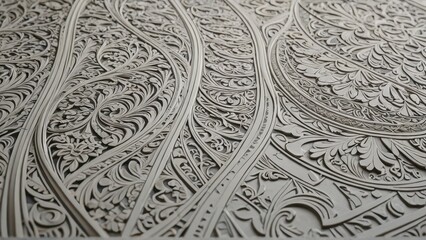 Poster - Intricate Carved Floral Pattern.