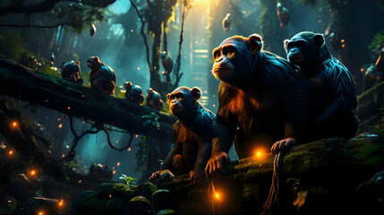 Poster - Chimpanzees in the Jungle