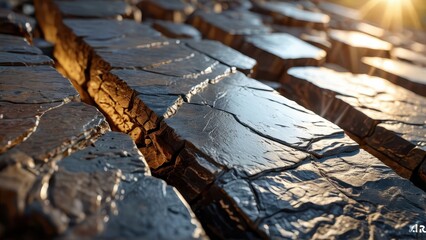 Poster - Abstract Stone Texture with Sunlight.