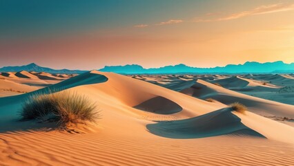 Sticker - Desert Dunes at Sunset.