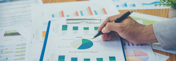 Excel stat spreadsheet business analytics graph statistic with graph and table data number in charts database. Accountant hands pointing excel stat financial spreadsheet document business graph charts