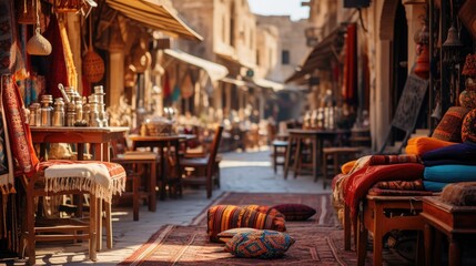 Wall Mural - Carpet shops in the medina 