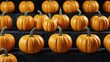 © BOJOShop - Autumn Pumpkins on Black Background.