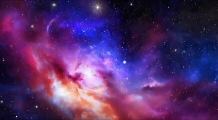 Wall Mural - Space view with stars and galaxy
